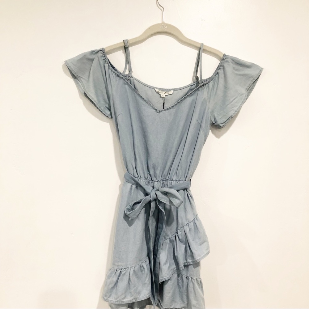 Love Tree Chambray Belted Dress